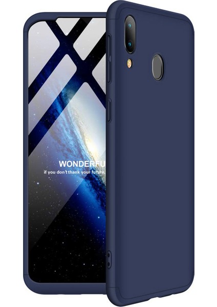 Samsung Galaxy A20 Kılıf Double Dip 360 Protective Lacivert