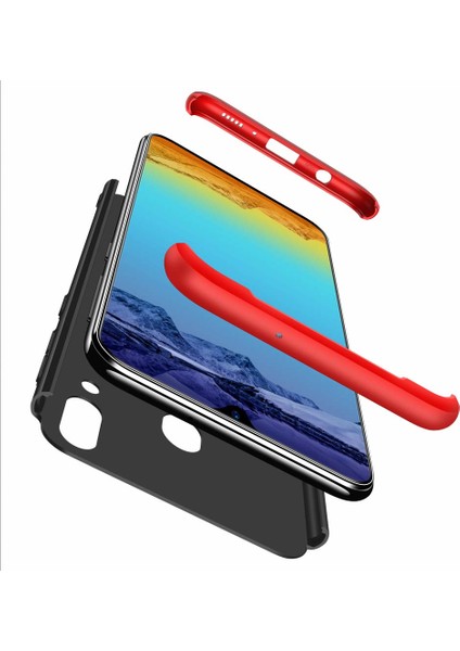 Samsung Galaxy A20 Kılıf Double Dip 360 Protective Lacivert