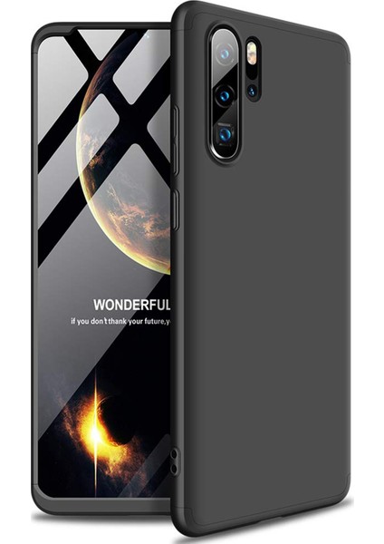 Huawei P30 Pro Kılıf Double Dip 360 Protective Siyah