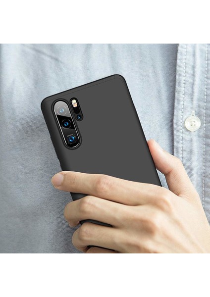 Huawei P30 Pro Kılıf Double Dip 360 Protective Siyah