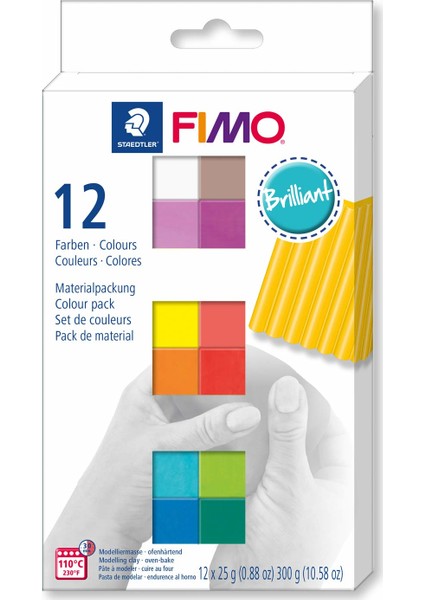 Fimo Brilliant Modelleme Kili Seti 12 Renk