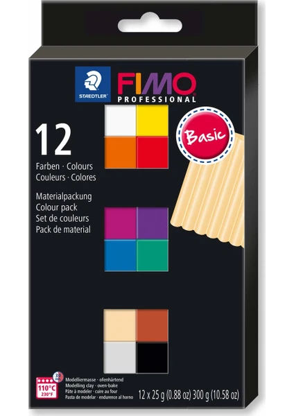 Fimo Professional Polimer Kil Seti 12'Li - Basic