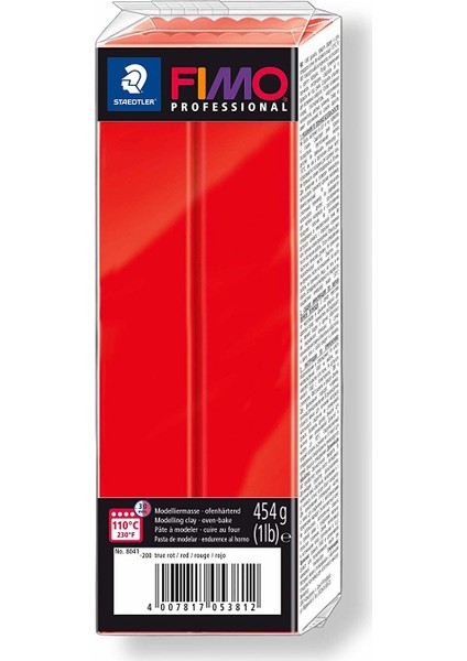 Fimo Professional Polimer Kil 454Gr. Red