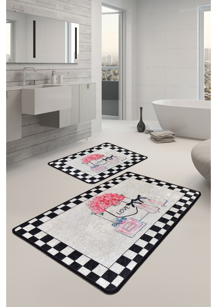 Parfume Djt 2 Li Set Banyo Halısı, Paspas