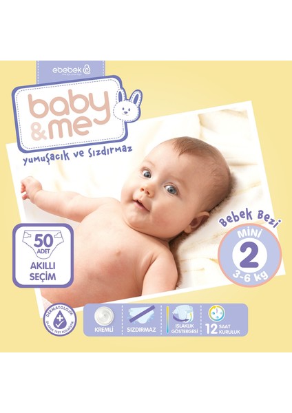 Baby Me Mini 2 Numara Bebek Bezi 3 - 6 Kg 50 Adet