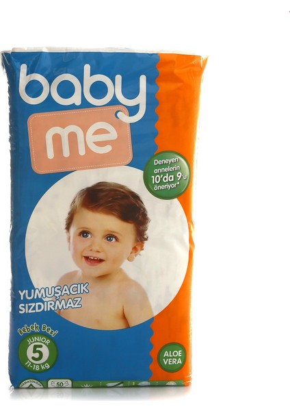 Baby Me Aloe Vera Junior 5 Numara Bebek Bezi 11 - 18 Kg 50 Adet