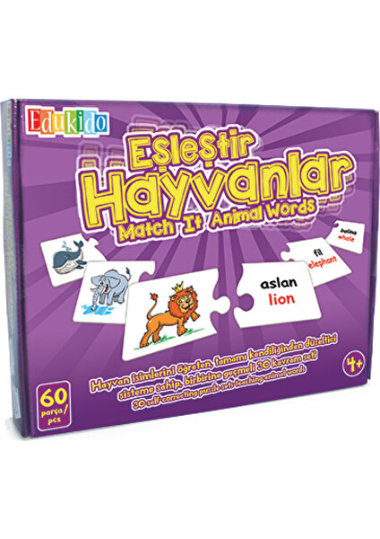 Eğitici Oyuncak Eşleştir Mukavva Puzzle Hayvanlar EDU-1009