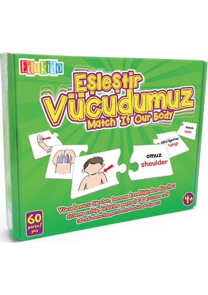 Eğitici Oyuncak Eşleştir Mukavva Puzzle Vücudumuz EDU-1008