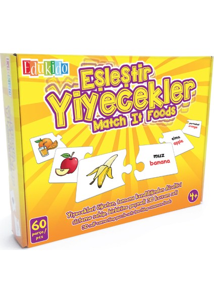 Eğitici Oyuncak Eşleştir Mukavva Puzzle Yiyecekler EDU-1002