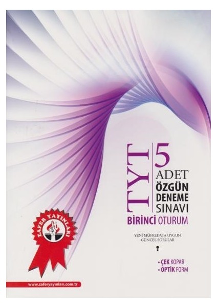 Zafer Tyt 5 Adet Ögün Deneme Sınavı Birinci Oturum