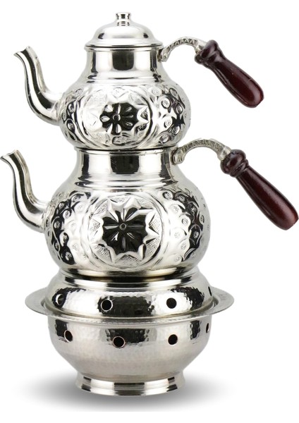 Yıldız İşlemeli Bakır Çaydanlık ve Osmanlı Ocağı