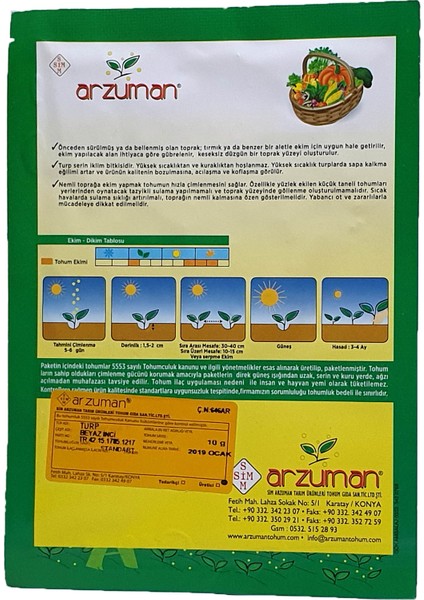 Beyaz Turp Tohumu 10 Gram fiyatları