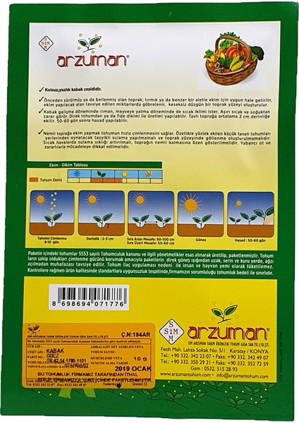 Topak Kabak Tohumu 10 Gram fiyatları