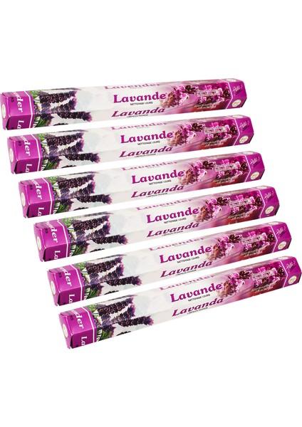 Flute Lavender İncense Sticks Lavantalı Tütsü Çubukları 20'li - 6 Adet