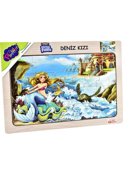 Ahşap Eğitici Puzzle / Deniz Kızı