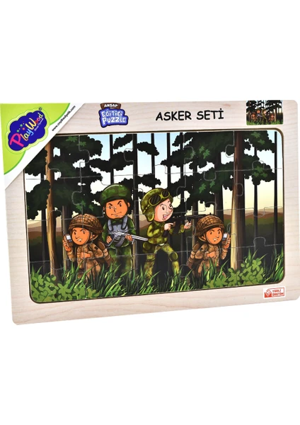 Ahşap Eğitici Puzzle / Asker Seti