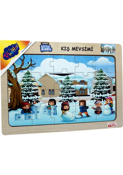 Ahşap Eğitici Puzzle / Kış Mevsimi