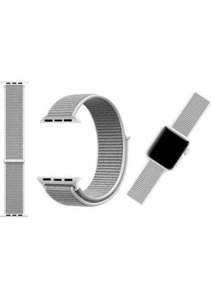 - 38-40 mm Spor Loop Dokuma Kordon - Gri