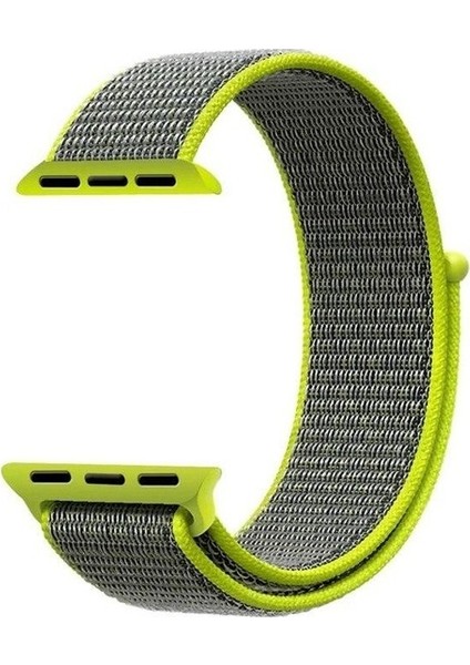 Apple Watch Uyumlu Seri 2-3-4-5-6-SE - 42-44 mm Spor Loop Dokuma Kordon -Yeşil