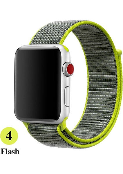 Apple Watch Uyumlu Seri 2-3-4-5-6-SE - 42-44 mm Spor Loop Dokuma Kordon -Yeşil