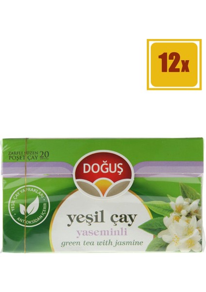 Bitki Çayı Yeşil Çay Yaseminli 35 gr 12'Li Set