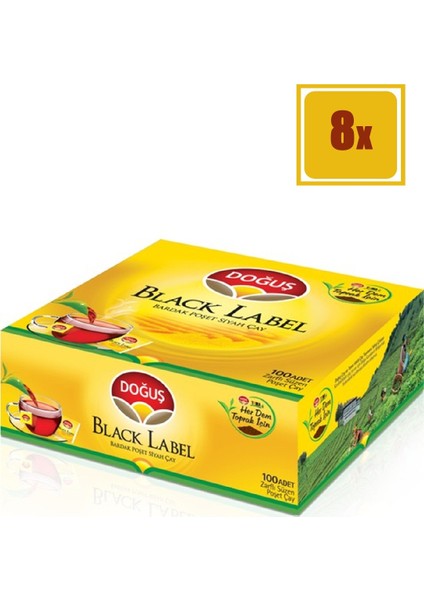 Bardak Poşet Çay Black Label 100'Lü 8'Li Set
