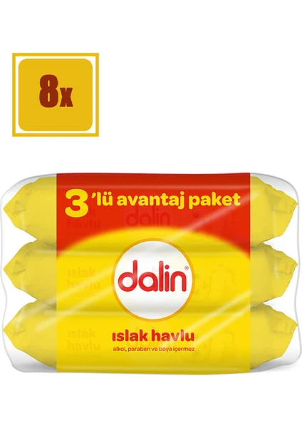 Islak Havlu 3' lü 8'Li Set