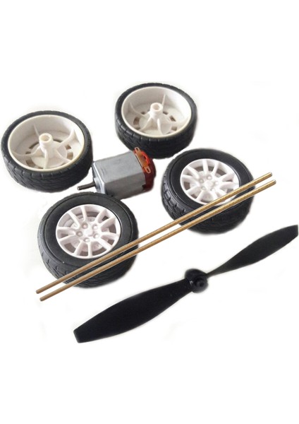 42Mm Tekerlek 4 Adet Tek Kanat Pervane 1.5-3V DC Motor Mil Seti