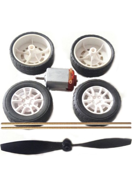 42Mm Tekerlek 4 Adet Tek Kanat Pervane 1.5-3V DC Motor Mil Seti