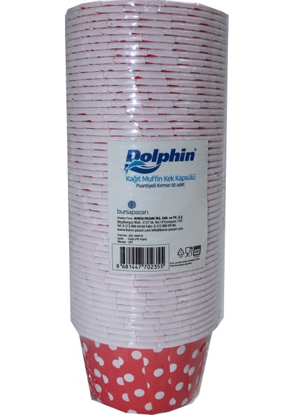Kağıt Muffin Kek Kapsülü Kırmızı Puantiyeli 50' li