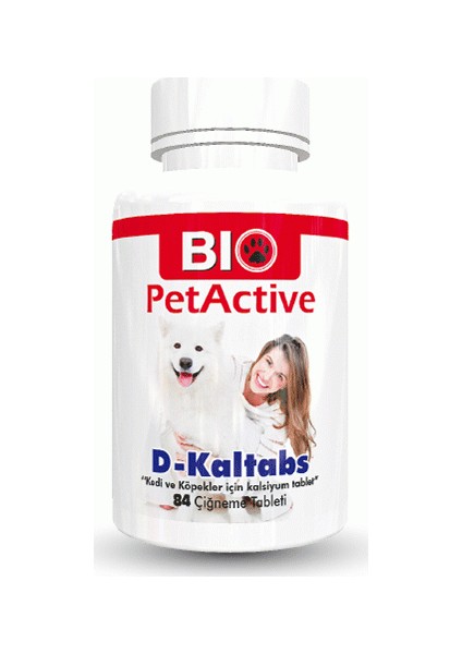 Bio Pet Activ Kedi Ve Köpekler İçin Kalsiyum Tableti (84 Tablet)
