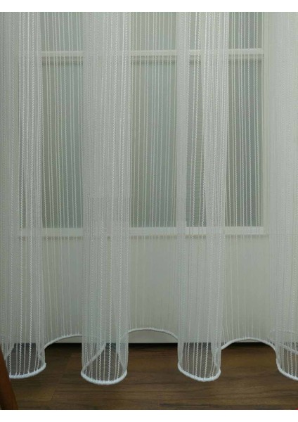 AR01811 Armürlü 1/3 Sık Pileli Dalga Çizgili Düz Tül Perde - 550x240 cm modelleri