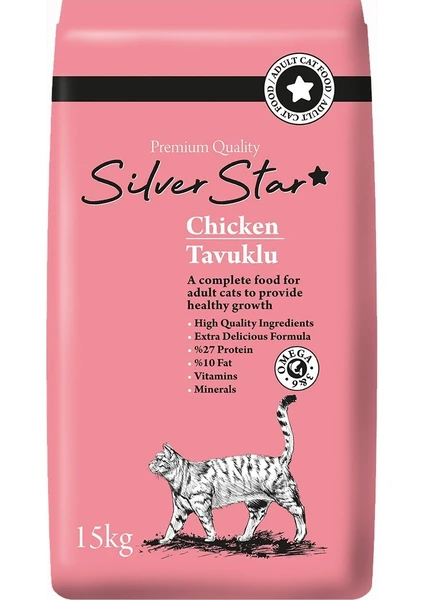 Silver Star Tavuklu Yetişkin Kedi Maması 15 kg