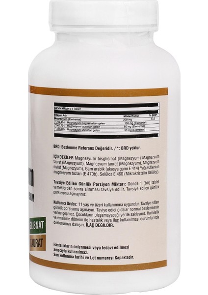Magnesium Malat Glisinat Taurat 2 Kutu 360 Tablet