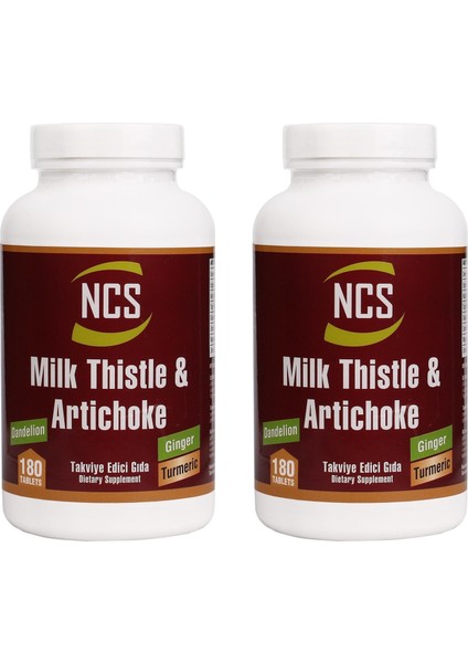 Milk Thistle Artichoke Zerdeçal Karahindiba Zencefil Maydanoz Deve Dikeni Enginar 2 Kutu 360 Tablet
