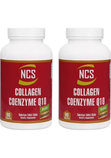 Hidrolize Collagen 2000 Mg Coenzyme Q10 200 Mg Selenium Çinko Biotin 2 Kutu 180 Tablet