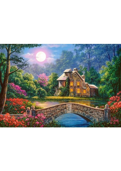 1000 Parça Puzzle Cottage İn The Moon Garden