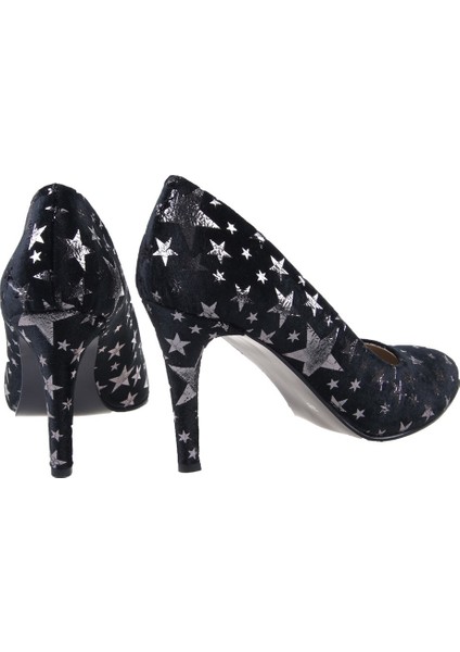 Verona Siyah Kadife Stiletto 4024-P-1