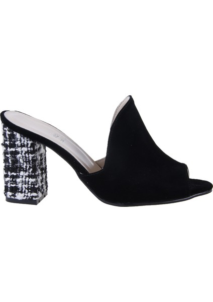 Chanel Siyah Süet Terlik 4013 - M-1