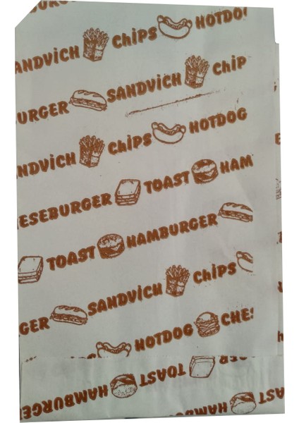 Yarım Açık Sandviç Hamburger Tost Kağıdı (Kuşe) - 20 cm x 12,5cm - 10 kg