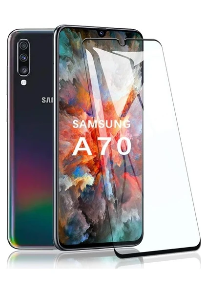 Samsung Galaxy A70 5D Tam Kaplayan Ekran Koruyucu Cam