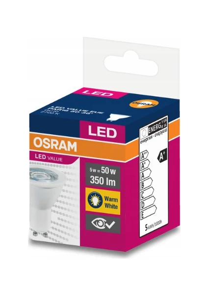 Led Value 4.5W Sarı Işık Gu10 Duy 350 lm 10 lu Paket