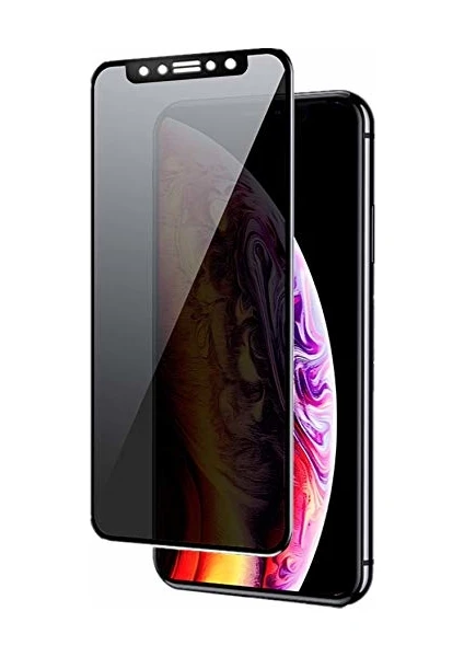 JM2015 Apple iPhone Xs Max Privacy Gizli Yandan Görünmez Ekran Koruyucu Cam