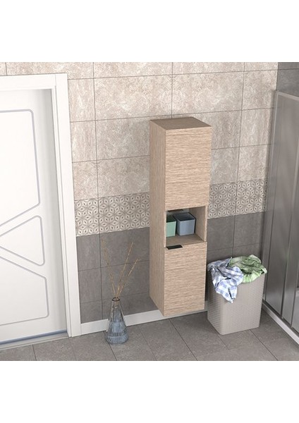 Fix Arya ve Loft Uyumlu Banyo Boy Dolabı Renk Aybe Bej