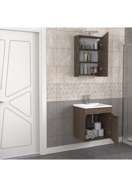 Fix Loft 55 cm Banyo Dolabı Renk Aybe Kahve modelleri