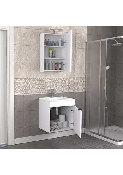 Fix Loft 55 cm Banyo Dolabı Renk Mat Beyaz