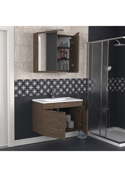 Fix Loft 85 cm Banyo Dolabı Renk Aybe Kahve modelleri