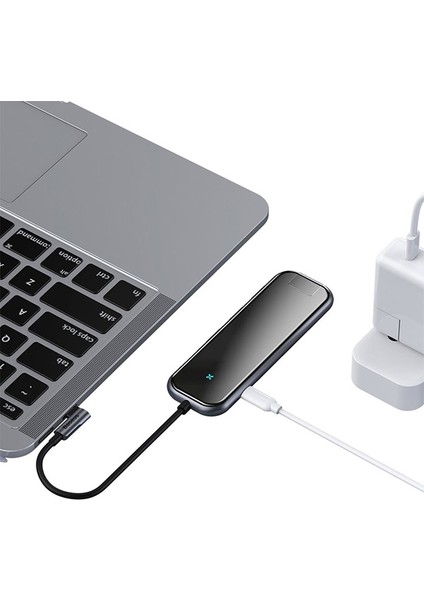 Multi-Functional Hub (Type-C To 3 X USB 3.0 + HD 4K + RJ45 + PD) Adaptör