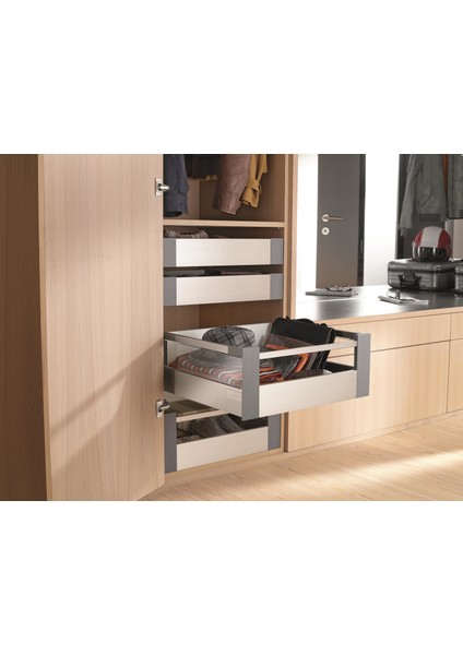 Tandembox Antaro İç Çekmece Rayı, Yüksek Bordürlü, Gri 40 Cm