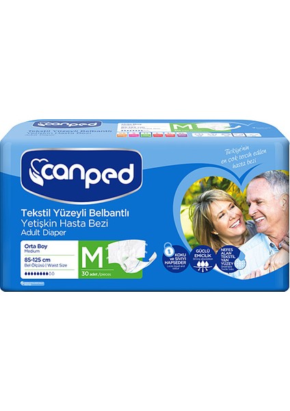 Tekstil Yüzeyli Yetişkin Hasta Bezi Orta Boy (M) 30'lu